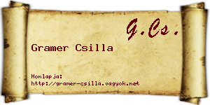 Gramer Csilla névjegykártya
